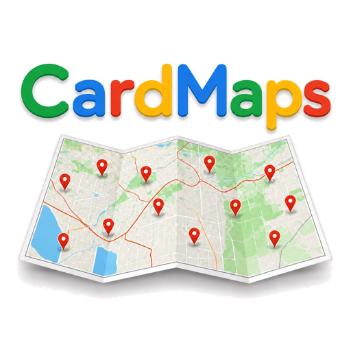 The CardMaps logo: a folded paper map dotted with red location pins under the CardMaps wordmark.